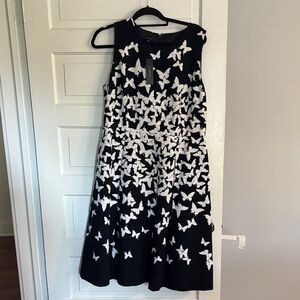 NWT Talbots Elegant Black and White Butterfly Dress